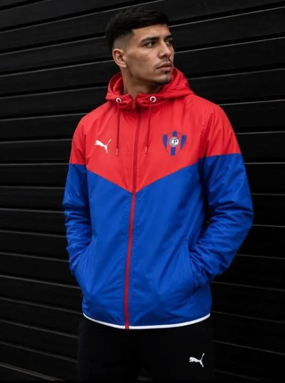 ▪️Campera rompeviento Cerro Porteño azul rojo sin forro