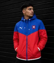 ▪️Campera rompeviento Cerro Porteño azul rojo sin forro - 2