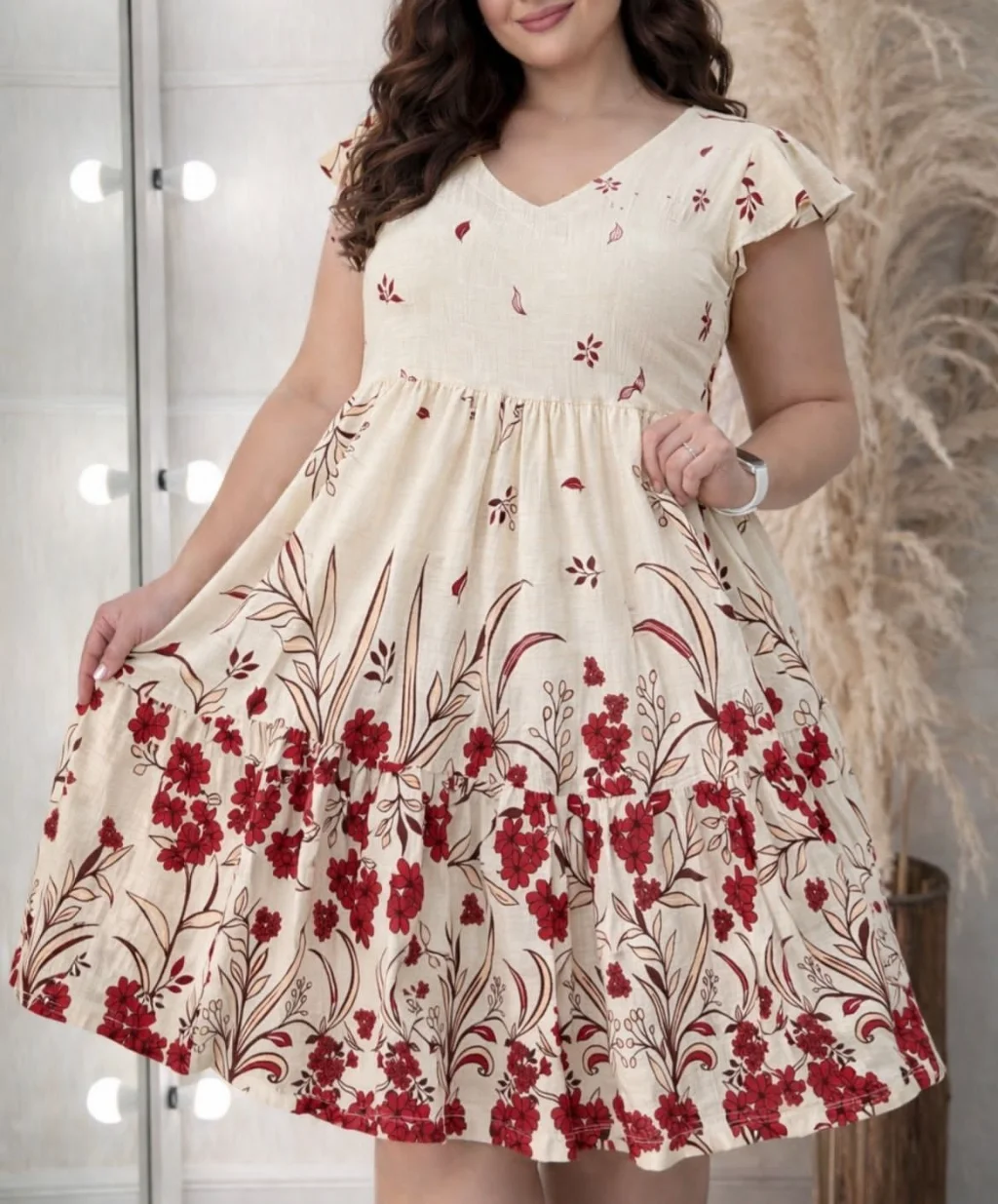 Vestido Corto Brasilero Floral - 1