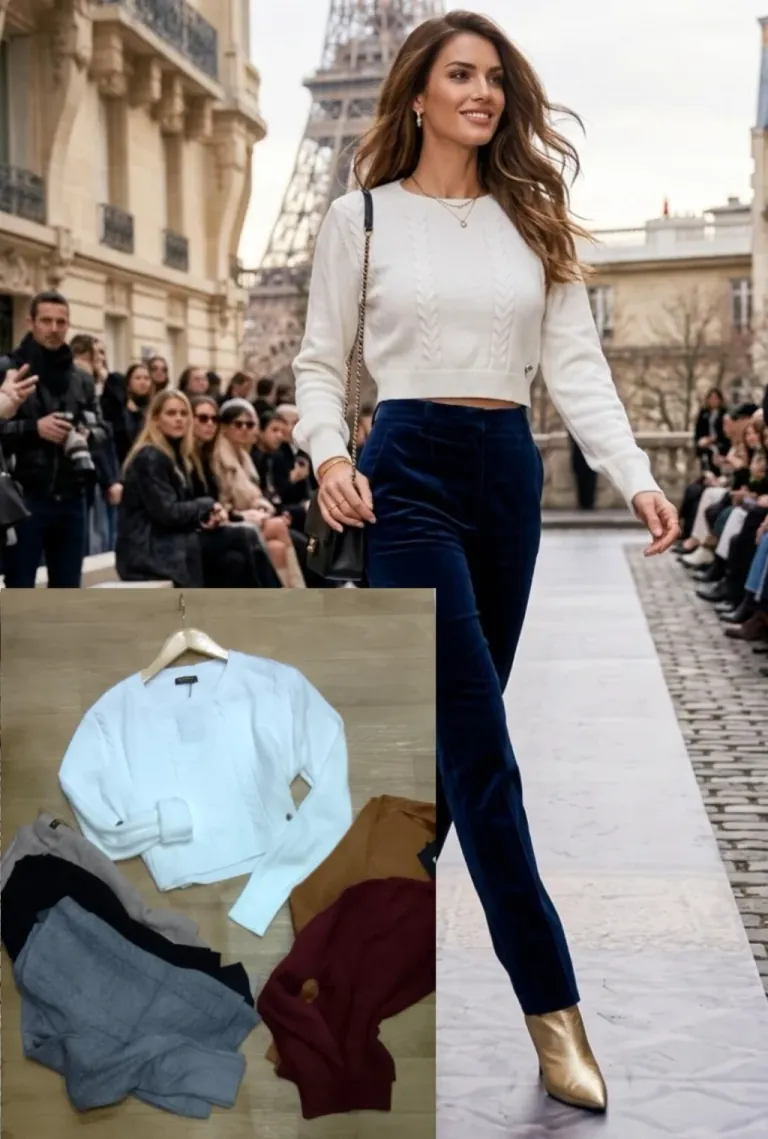 Suéter Crop con Trenzas