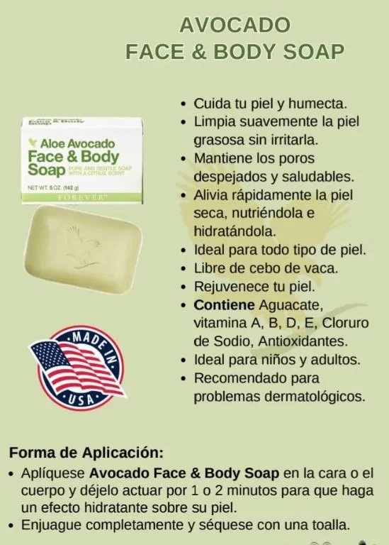 Jabón Facial y Corporal de Aguacate