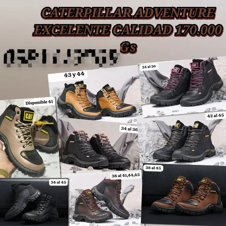 CATERPILLAR ADVENTURE,botitas de cuero,camisetas albirroja