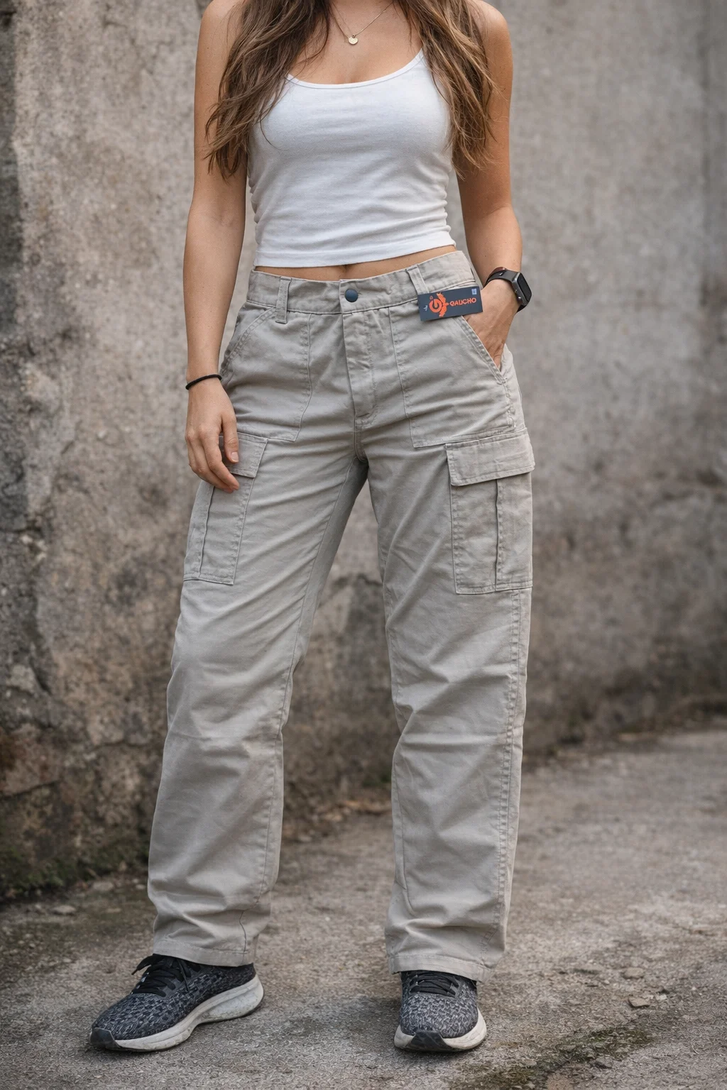 Pantalon cargo elastisado para dama