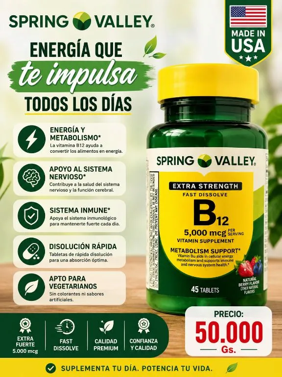 Vitamina B12 Spring Valley - Energía y Metabolismo - 1
