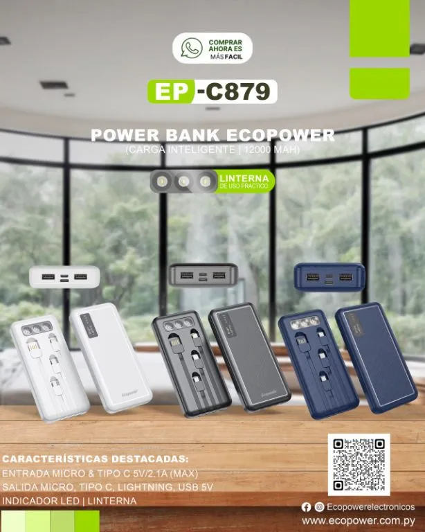 Power Bank EcoPower EP-C879 con Linterna