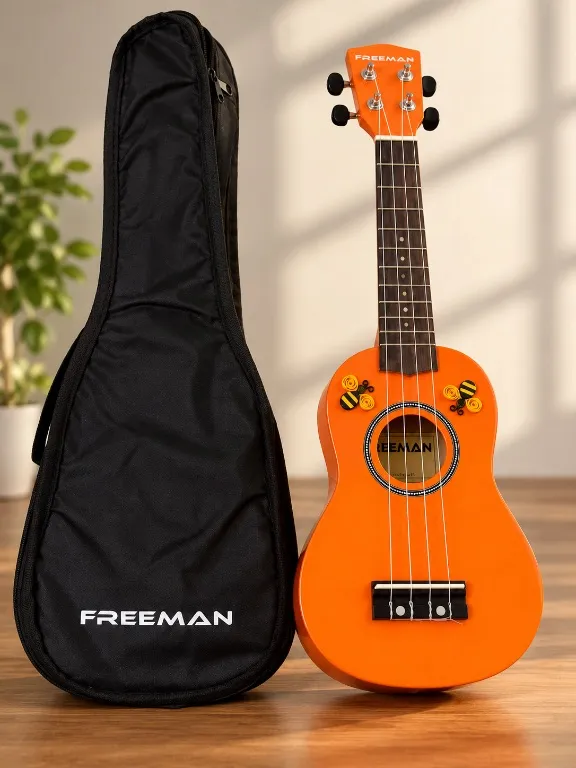 Ukelele de color naranja