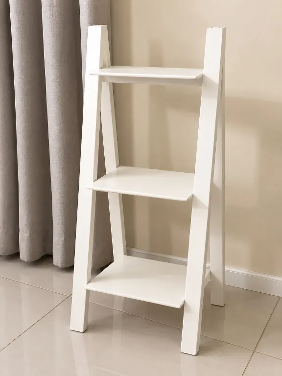 Estantería de madera blanca de 3 niveles
