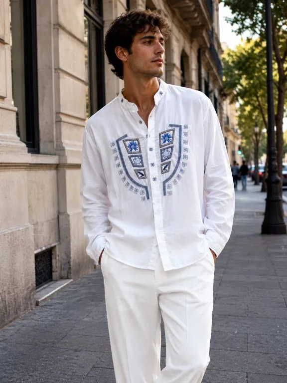 Camisa blanca con bordado