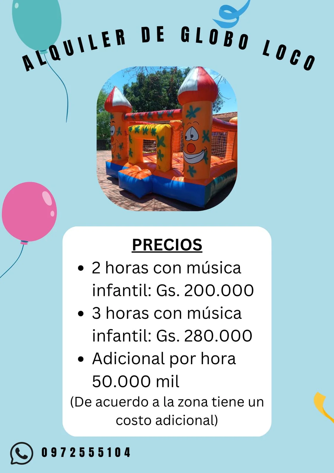 Alquiler de globos loco pizarra de color y pororo - 2