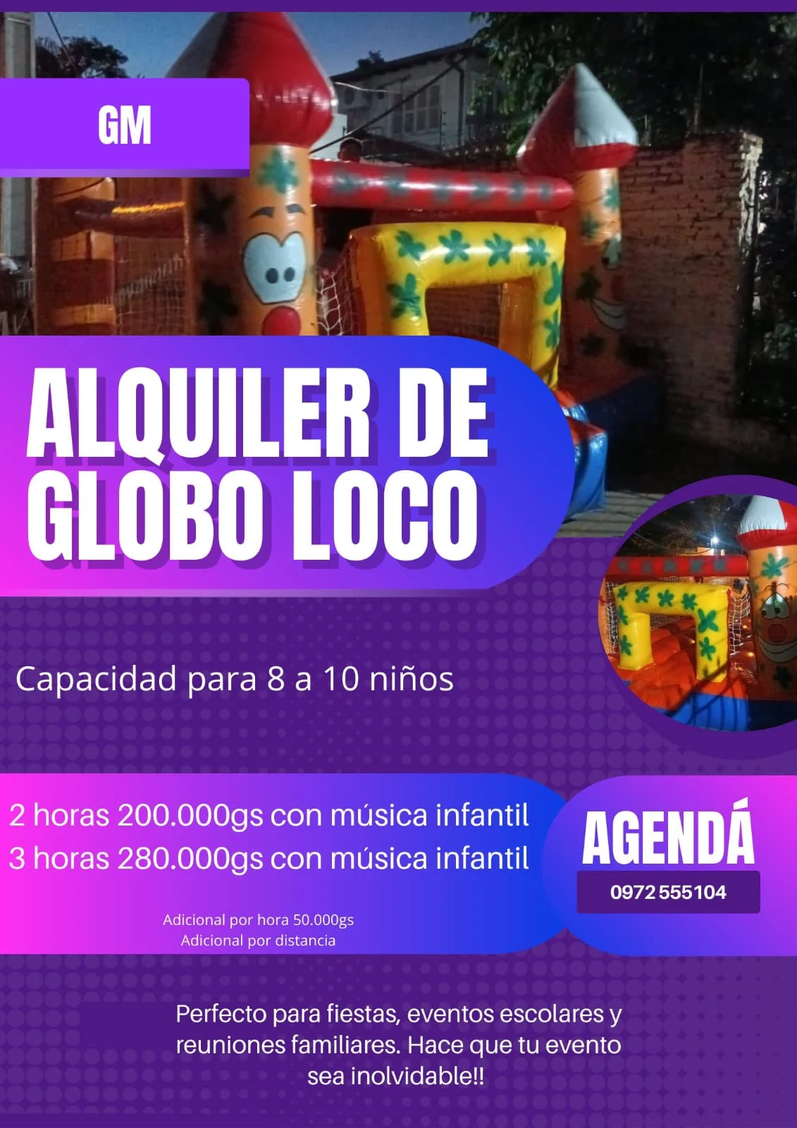 Alquiler de globos loco pizarra de color y pororo - 3