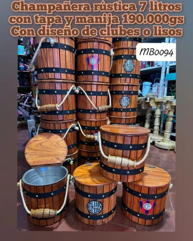 Champañera rústica,parlante portátil,candado con alarma